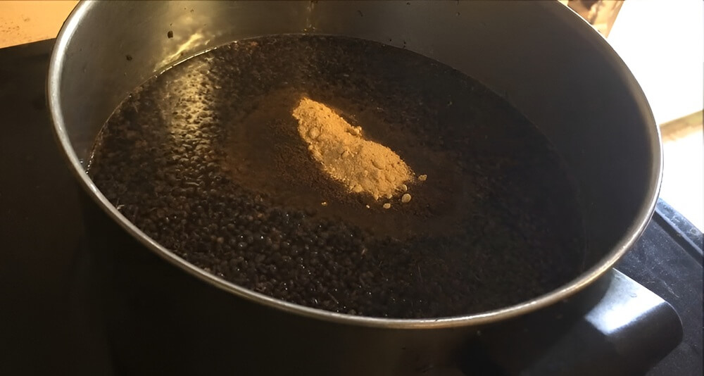 Combine Ginger Root with Berries in Pot