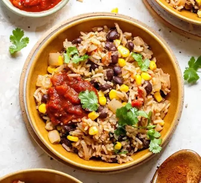 One Pot Beans and Rice with Corn