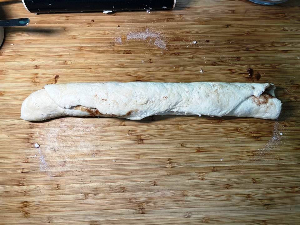 DOUGH ROLLED INTO TUBE