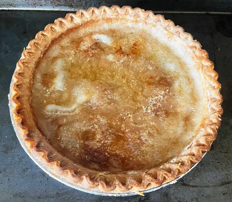 WATER PIE OUT OF OVEN