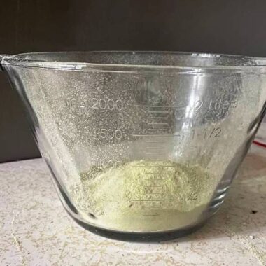Zucchini Flour in Glass Bowl
