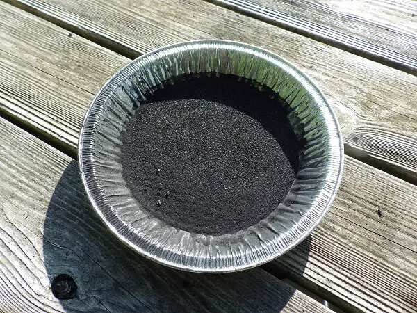 Alternate Dried Charcoal After Actification and Ready for Rinsing in Distilled Water