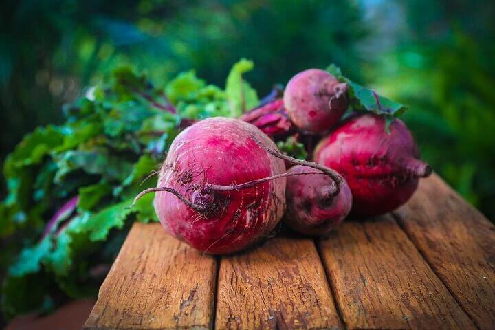 Beets on Wood Table