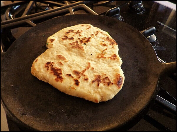 Cast Iron Flatbread on Skillet