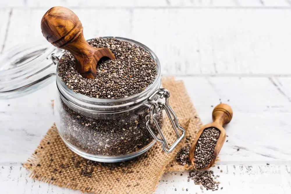 Chia Seeds in Glass Jar