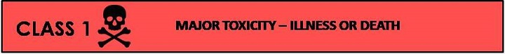 Class 1 – Major Toxicity
