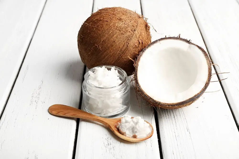 Coconut Oil in Jar with Coconut