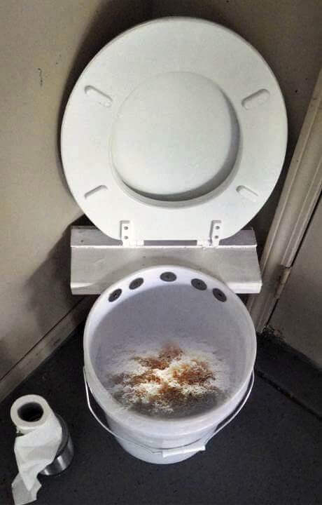 Composting Toilet With Sawdust