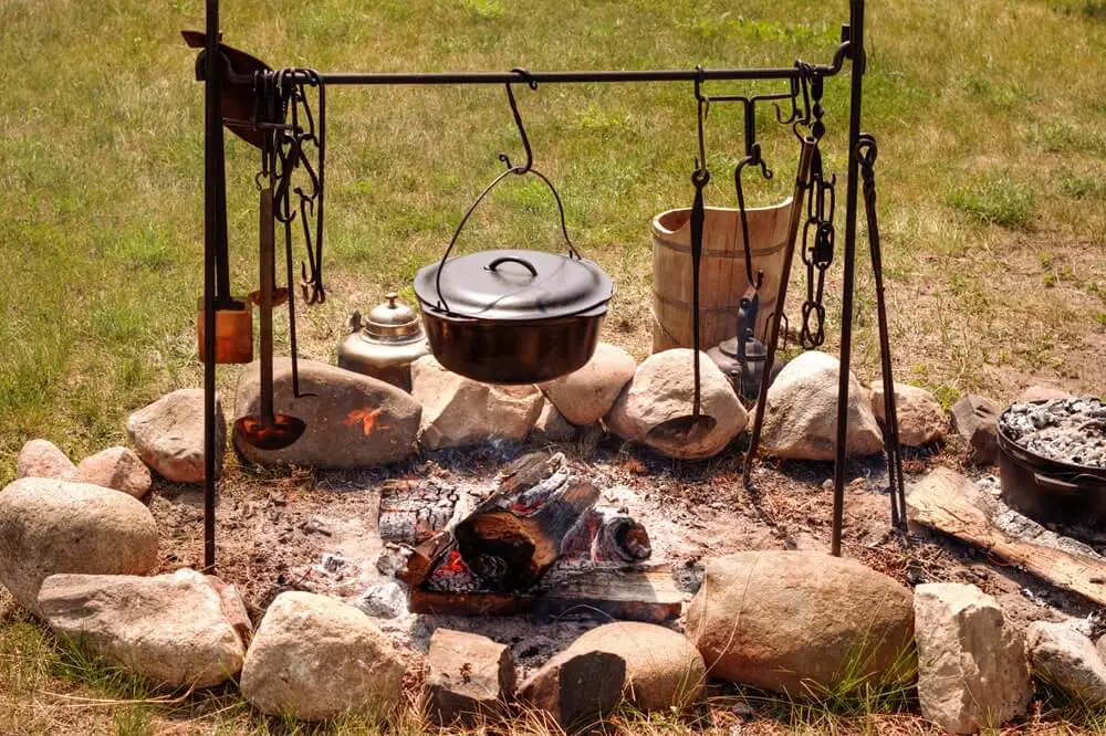 Cooking Over Campfire