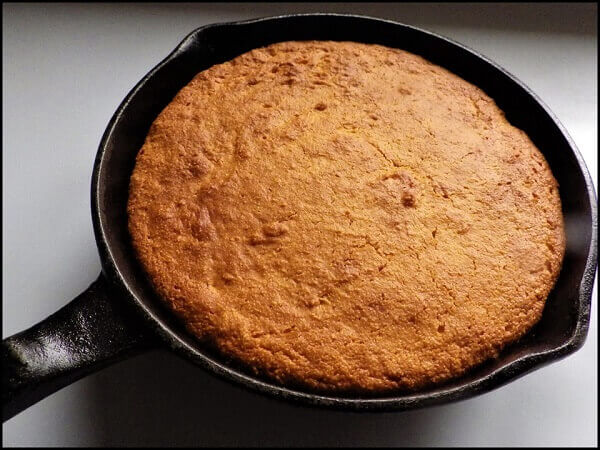 Cornbread Baked in Cast Iron Pan