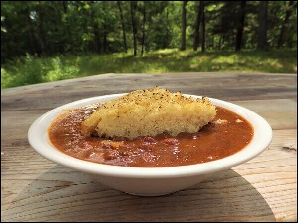 Cornbread on Chili