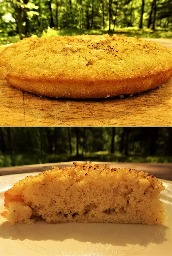 Cornbread on Table and a Slice