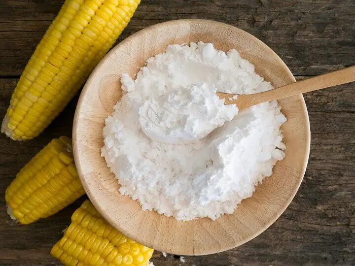 Cornstarch in Bowl Next to Corn