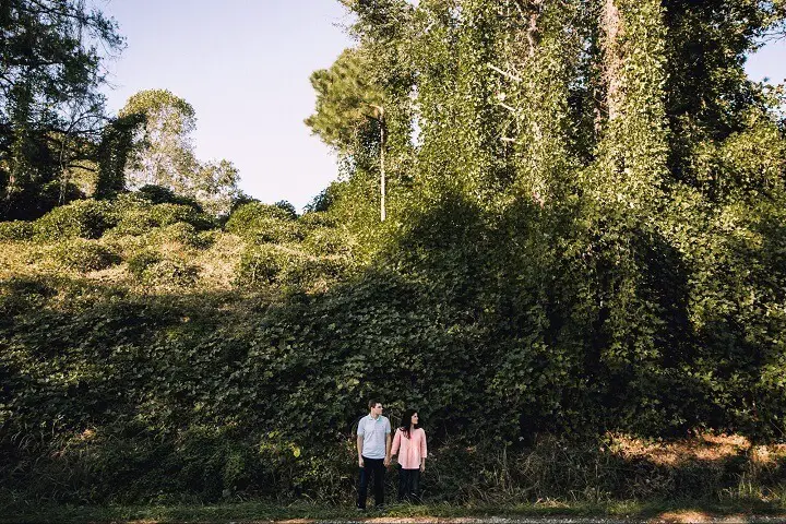 Couple In Front Of Wall Of Kudzu