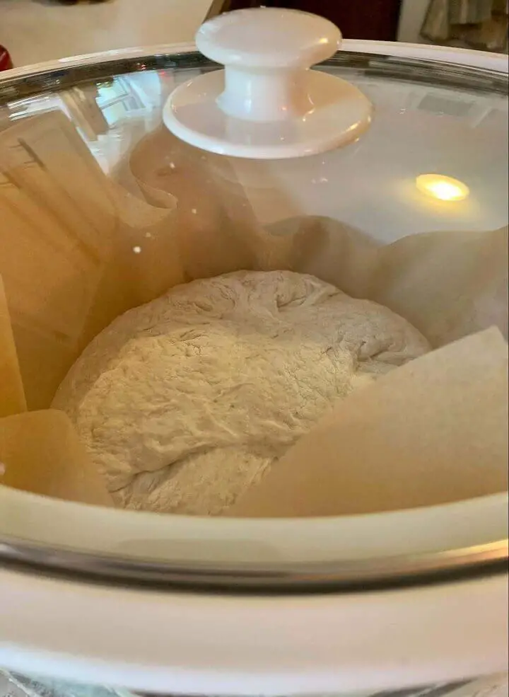 Dough In Crockpot Under Lid