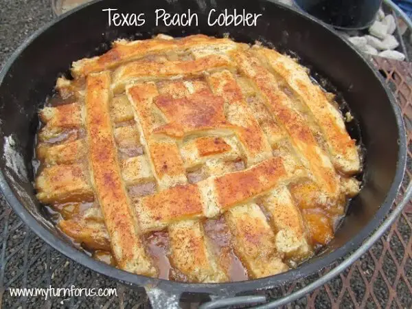 Dutch Oven Peach Cobbler