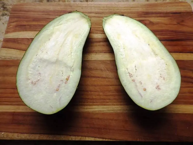 Eggplant Cut in Half