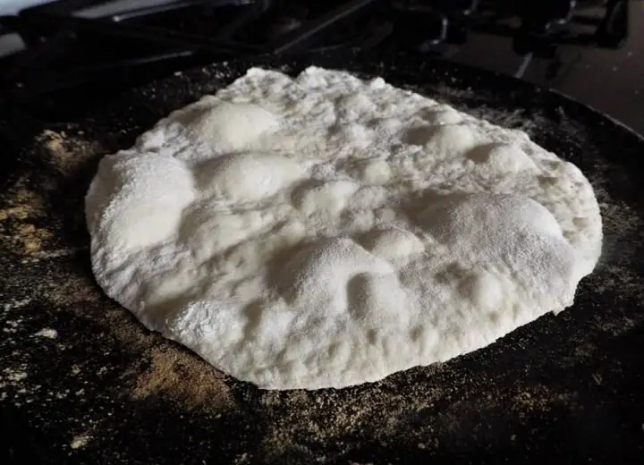Flour Tortilla On Skillet