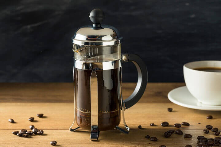 French Press with Coffee