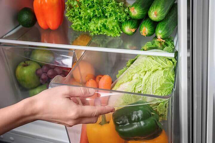 Fresh Vegetables in Refrigerator