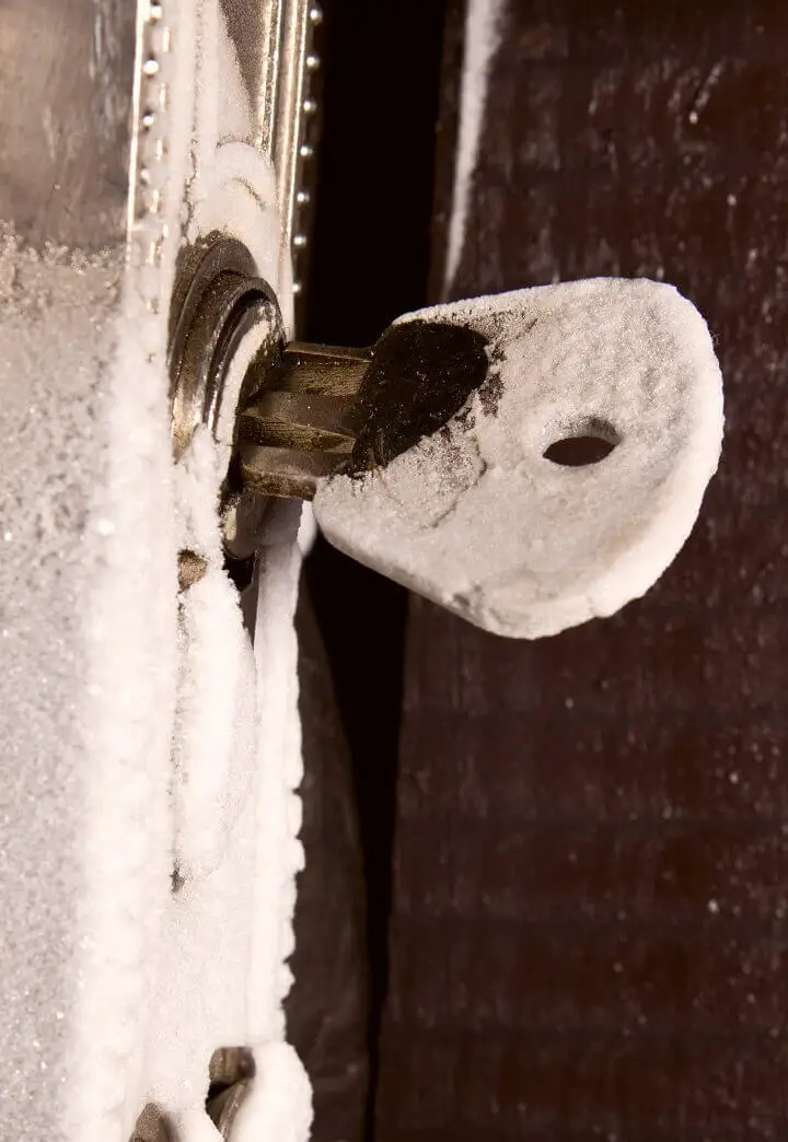 Frozen Key In Door Lock