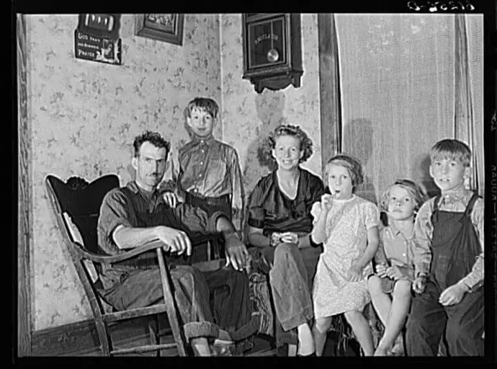 Great Depression Family Posing For Photo