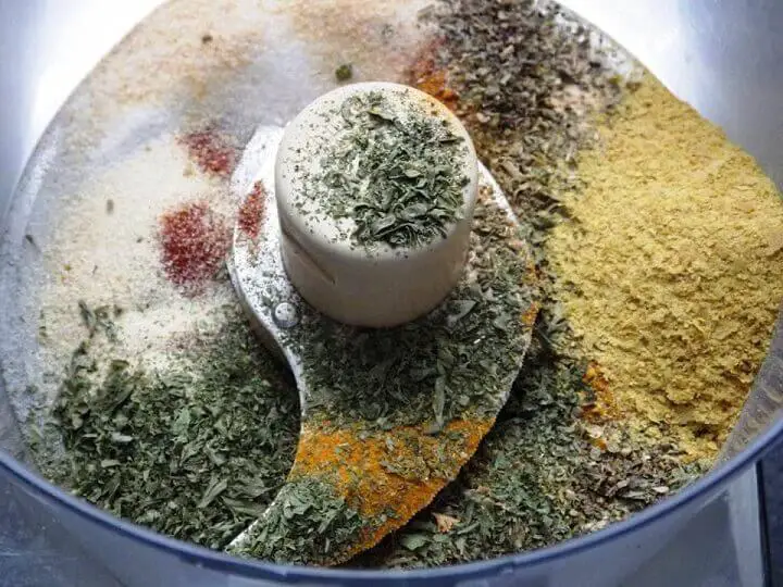 Herbs and Spices in Processor