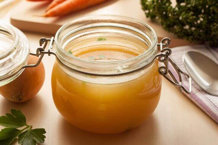 Homemade Chicken Broth in a Jar