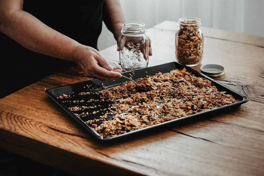 Homemade Granola on Pan