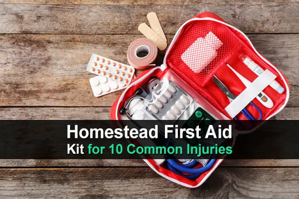 Homestead First Aid Kit for 10 Common Injuries