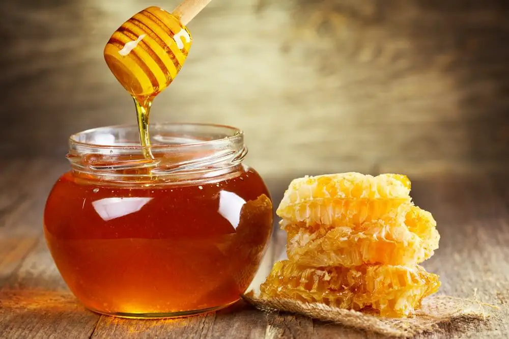 Jar of Honey and Honeycomb