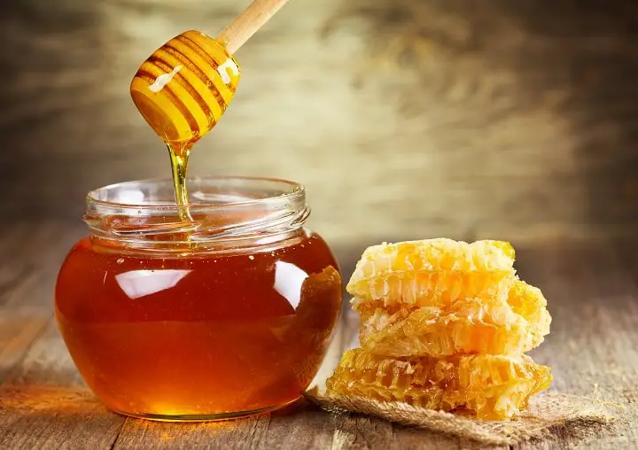 Jar of Honey with Honeycomb