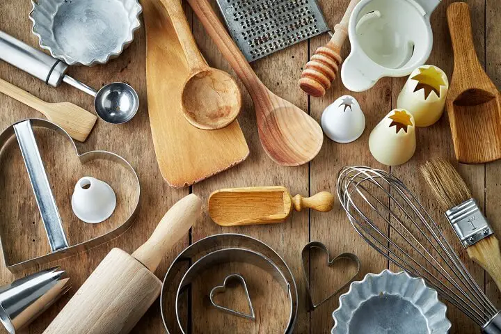 Kitchen Tools Laying On Table