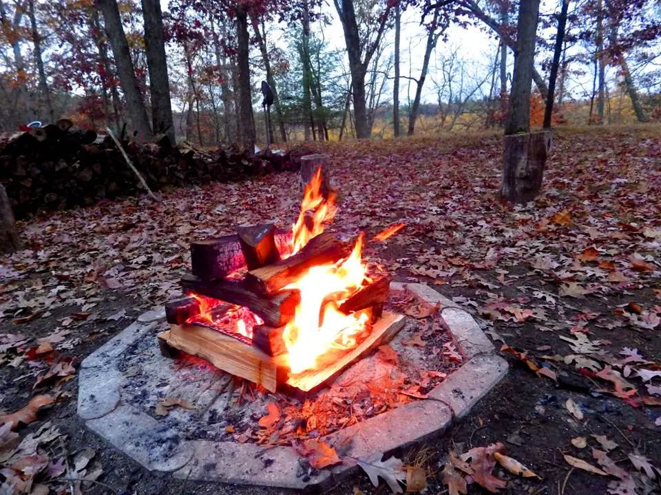 Log Cabin Fire Burning