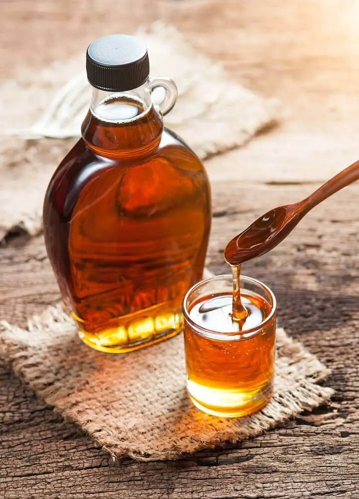 Maple Syrup in Glass Bottle