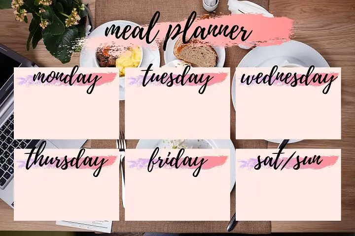 Meal Planner With Post-It Notes