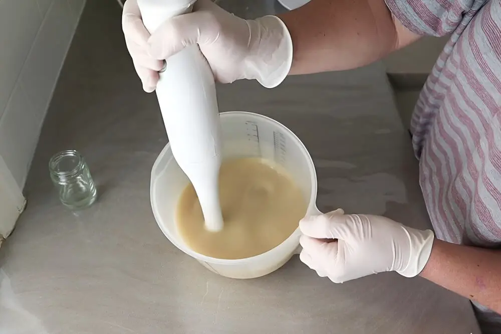 Mixing Lye and Olive Oil