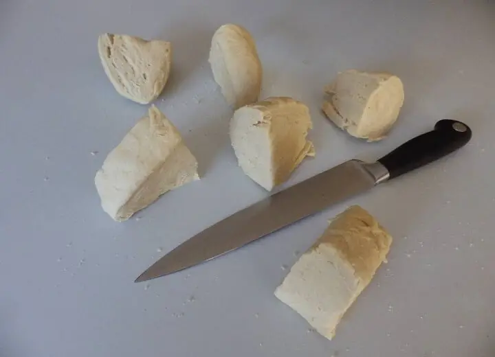 Naan Dough Cut Into Chunks