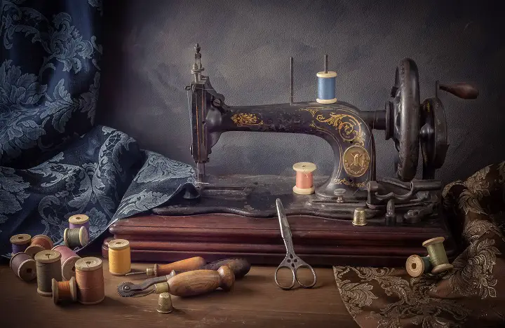 Old Sewing Machine And Supplies