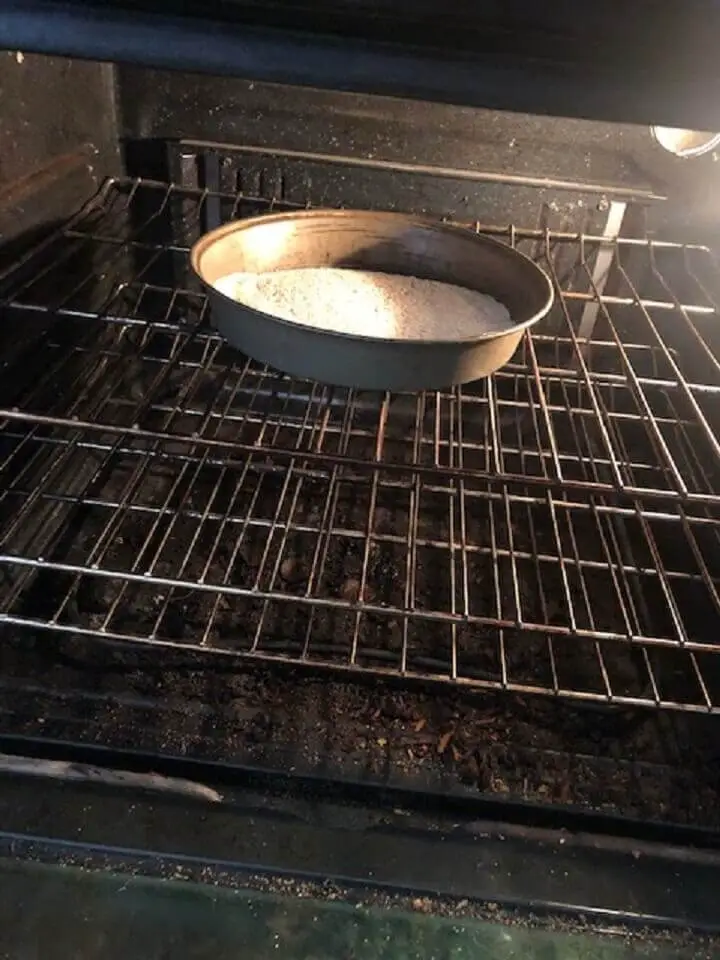 Pan Of Breadcrumbs In Oven