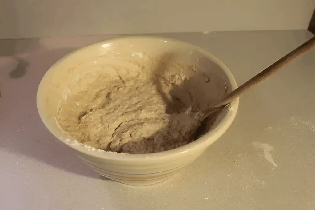 Peasant Bread - Stirring Dough