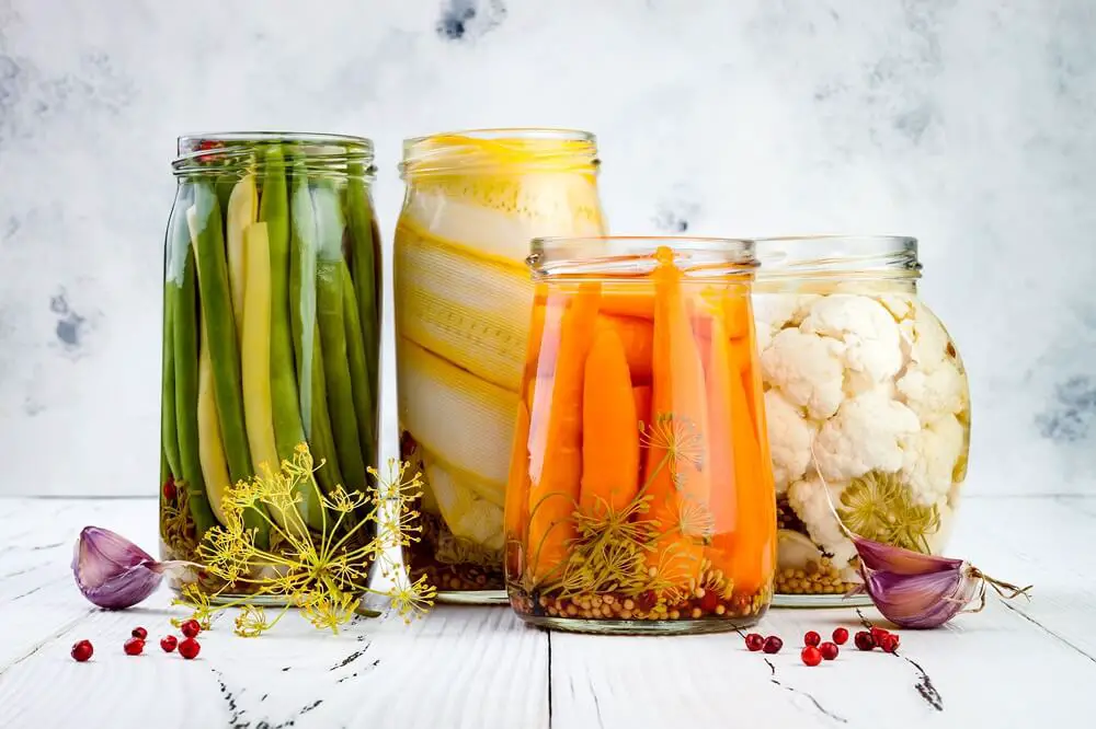 Picked Vegetables in Jars