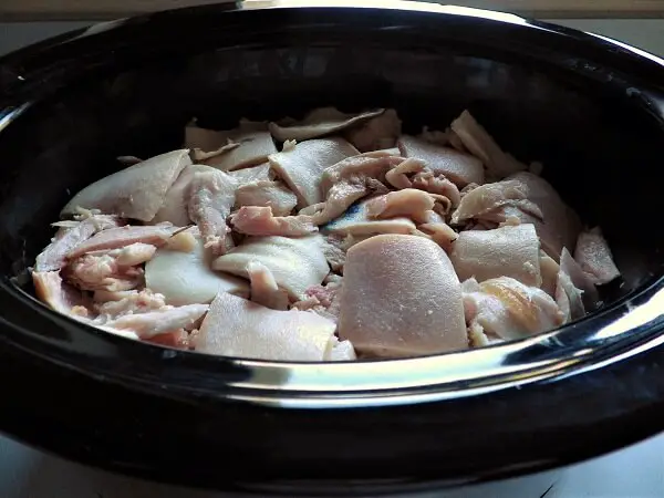 Pork Fat In Pot Ready To Render