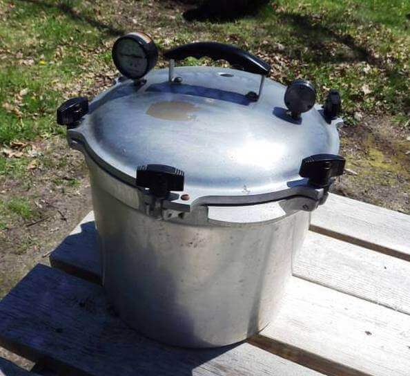 Pressure Canner on Table Outside