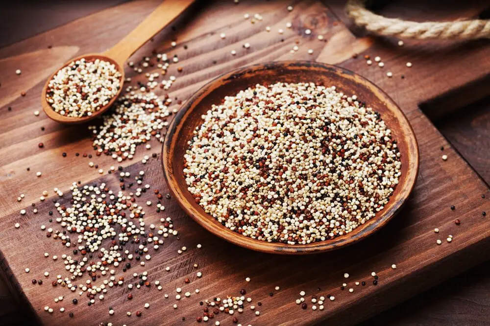 Quinoa in Wood Bowl