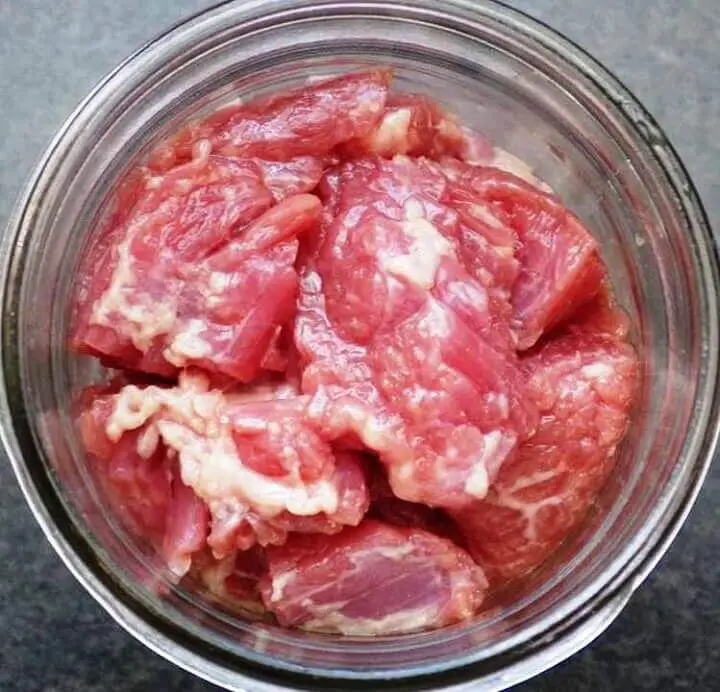 Raw Beef in Jar