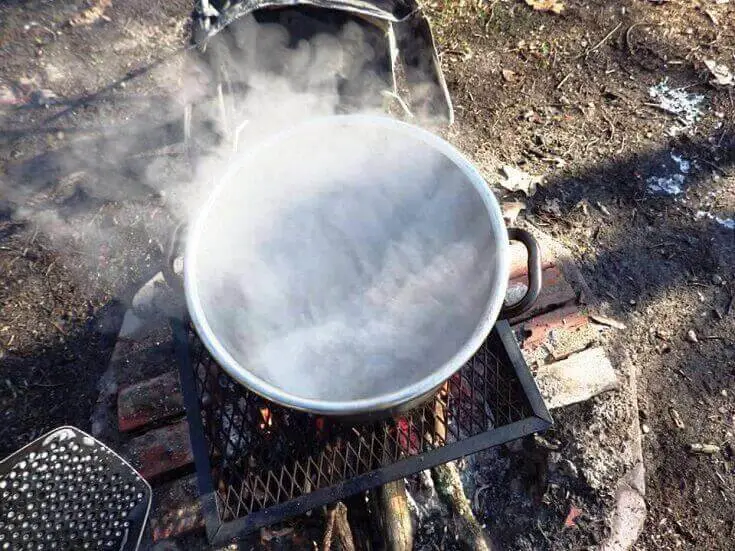 Sap Boiling In Stockpot
