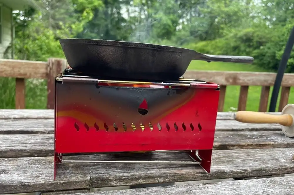 Skillet on Camp Stove