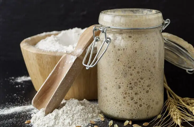 Sourdough Starter in Glass Jar