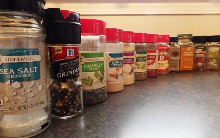 Spice Jars Lined Up